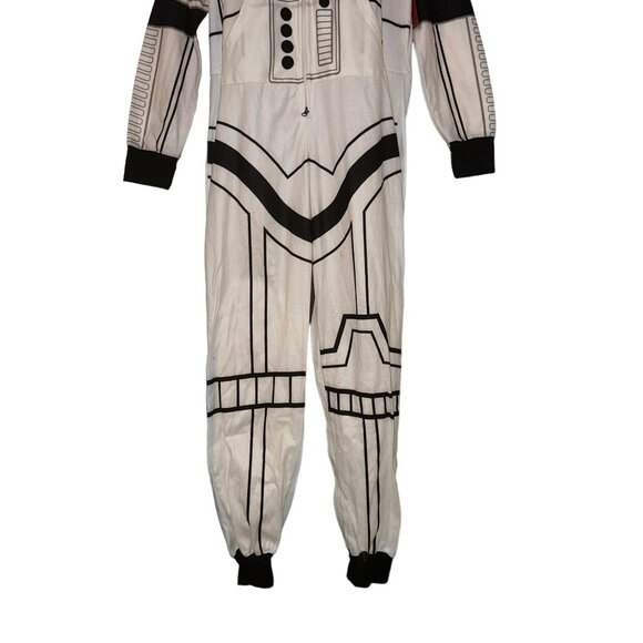 READ NWT Disney Star Wars Clone Trooper Pajamas Mens L Fleece Costume One Piece - Picture 6 of 11